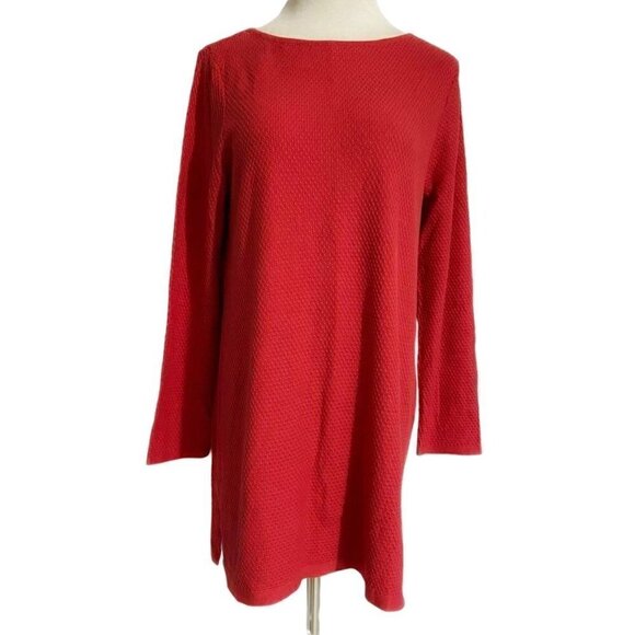 J. Jill Medium Red Top Tunic Crew Neck - Picture 1 of 6